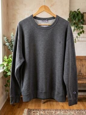 VTG Champion Reverse Weave Heavyweight Sweatshirt Mens 2XL Dark Charcoal C Logo